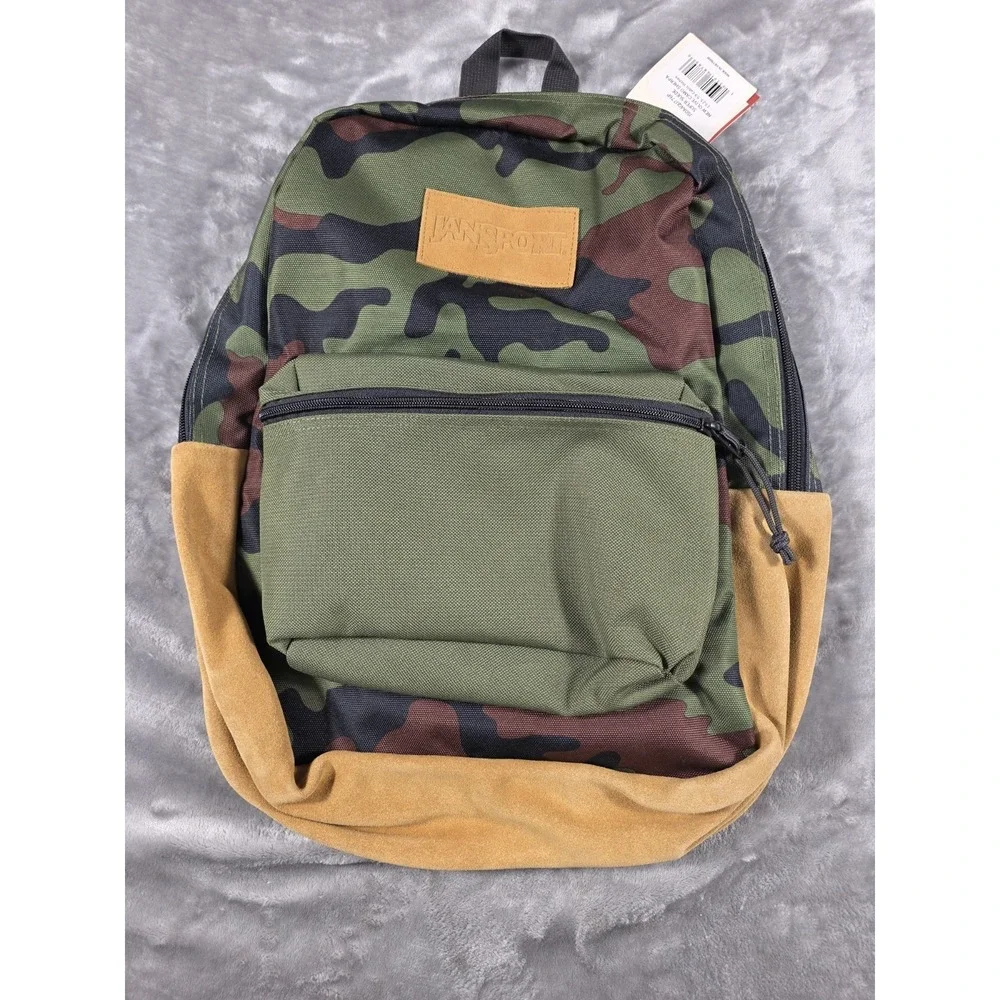 NWT Jansport Super Suede New Olive Camo Sherpa Backpack 25L‎ 16.75H x 13L x 8.5D
